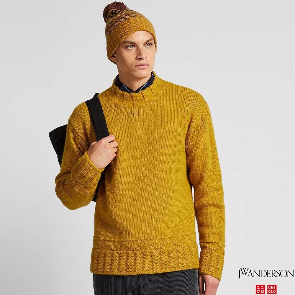 Uniqlo Low Gauge Crewneck Yellow Sweater S